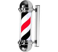 Rotating Barber Pole Lamp for Hair Salon, Wall Mount Indoor Outdoor Use, Classic Sign Fixture
