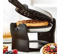 Rotating Belgian Waffle Maker, 180° Flip Iron w/Non-stick Plates, 4-slice Belgian Waffle Maker with Pfoa Free Nonstick Coating, Adjustable Temperature, Space Saving Storage