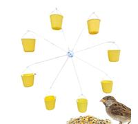 Rotating Bird Feeder - Reinforced ABS Material, Ferris Wheel Style Perch, Eight Seed Container, Hanging Station | Perfect Indoor Outdoor Garden for Parakeets, Sparrows, Finches, Swallows, Birds