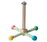 Rotating Bird Perch | Paw Grinding Pole for Birds, Interactive Parrot Standing Sticks, Expanded Space Wood, View of Climbing Teasers for Budgies