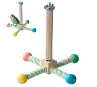 Rotating Bird Perch with Paw Grinding Pole, Interactive Parrot Standing Sticks for Birds, Wooden Parakeet Climbing Branches for Budgies, Ideal for Cage Activity