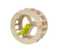 Rotating Bird Perch - Wooden Cage Stand 25x25x13cm, Textured Natural Grip | Interactive Aviary Rest Accessory, Foot Health Support P