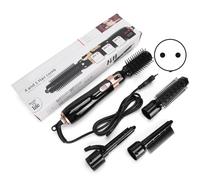 Rotating Blow Dryer Brush With Two Brush Attachments For Tangle Free Bristles And Safe Flexible Operation, Ergonomic Handle Comfort For Salon Style