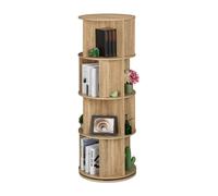 Rotating Bookcase Book Shelf Turning Decor Tower DVD Storage Round Compartments