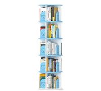 Rotating Bookcase, Creative Rotating Bookshelf Household goods shelf Easy to use Doesn't hurt anything Plenty of storage space(Blue,159*51cm)