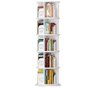 Rotating Bookcase, Creative Rotating Bookshelf Household goods shelf Easy to use Doesn't hurt anything Plenty of storage space(White,159*51cm)
