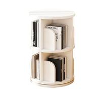 Rotating Bookshelf for Kids & Adults - 2/3/4/5 Levels White 46 x 68 cm - Stylish Space-Saving Library for Bedroom Living Room Study Room Modern Design.