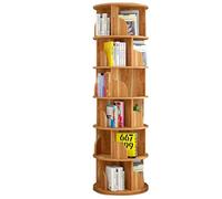 Rotating Bookshelf in White with 4/5/6 Tiers - Multifunctional Floor Standing Storage Rack, Durable & Spacious, Strong Load Capacity for Home nization (129 x 40 cm)