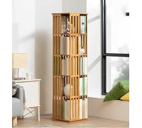 Rotating Bookshelf, Multi-Tier Revolving Bookcase, Space-Saving Floor Standing Storage Rack for Office, Home, Living Room