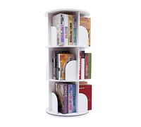 Rotating Bookshelf Tower, 360° Display Floor Standing Bookcase for Kids & Adults, Revolving Storage Rack, Vertical Carousel Corner Organizer, 3 Tier