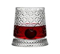Rotating Bourbon Drinking Glasses,Rotary Cool Bar Style Drinking Cup with Coaster - Glassware For Whiskey Tasting And Taste - Suitable As Gift For Men, Fathers, Husbands, Sons,