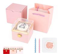 Rotating Box Surprise Flip Gift Box For Jewelry Necklace Romantic Cake Proposal Case For Birthday Gift Candle