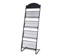 Rotating brochure display stand,3/4 Levels Brochure Magazine Holder, Document File Holder Floor Standing, Library Book Stands for Display, A3/A4 Bookshelf Magazine Rack (Color : 4-levels, Si