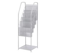 Rotating Brochure Display Stand - Floor Standing Magazine Rack for Offices Exhibits and Hospitals - Versatile Space-Saving Adjustable Literature Holder for Marketing Materials