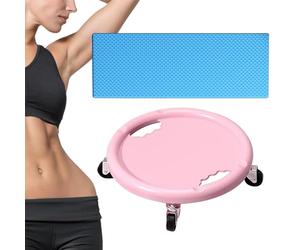 Rotating Burn Machine - PVC, Caster Ab Roller With 360° Spinner Wheels | Multi-Directional Abdominal Exercise Slider & Knee Mat, Core Workout Equipment For Waist, Back, Buttocks, Legs