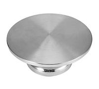 Rotating Cake Turntable Stand, Stainless Steel Base, Mirror Finish, 11.8'' Round Revolving Cake Stand, 4.7'' Tall, Non-Slip Base, Baking Tools, with for Cake Decorating