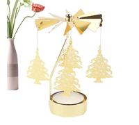 Rotating Candle Cancivella - Metal Tea Light Holder Centerpiece - Elegant Rotating Candle Holder for Christmas, San, Wedding, Party, Dinner