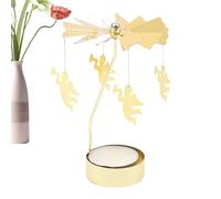Rotating Candle Carousel - Elegant Metal Candlestick with Tea Light , Rotating Candle Shade | Festive Candle Spinner for Wedding Decorations, Holiday Dinner Atmosphere
