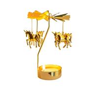 Rotating Candle Holder, Iron Carousel Lantern, Moving Light Shadow Candle Holders for Christmas Birthday Home Ambiance