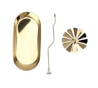 Rotating Candle Holder Spinning Rotary Candlestick Elegant Metal Tabletop Decor for Christmas Wedding Home Party Stainless Steel Oval Tray 143g
