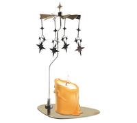 Rotating Candle Holder - Stainless Steel Spinnings, Carousel Candlestick, Decorative Rotary Tealight Holder Elegant Gold Tray | Spinnings Candle Carousel for Home Witch Altar Pagan Fairy Star Moon The