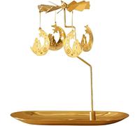 Rotating Candle Holder with Tray Carousel Fantasy Elf for Table Centrepiece Christmas Valentine's Day Party Decoration Birthday Gift (Cats on The Moon)