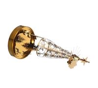 Rotating Candle Holder with Tray Golden Iron Christmas Tree