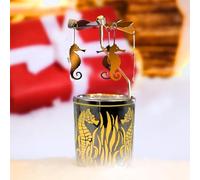 Rotating Candle Holders Spinning Tealight Holder Silver Carousel Candleholders with Plated Love Owl Stars Seahorse Decoration for Home, Gift for Wedding Mom Wife Bride Birthday (E01)…