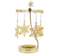 Rotating Candlestick,Christmas Gold Candle Spinner,Metal Tea Light Holder，Romantic Table Decoration Accessories For Christmas, Valentine's Day Or Birthday,Create A Beautiful And Dynamic Atmosphere