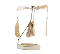 Rotating Candlestick Metal Rotating Tea Light Candle Holder for Fireplace Feather 11 x 8 x 5.5 cm