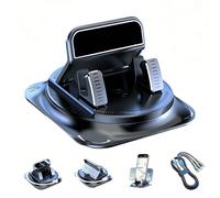Rotating Car Mount for the Dashboard - Dash Phone Holder for Car with Automatic Locking Anti-Slip Base - Cell Phone Dash Mount for Car, Truck, & SUV and 4 to 7 Inches Smartphones (1pc-charging cable)