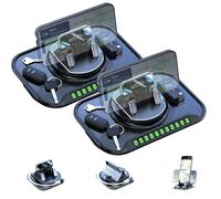 Rotating Car Mount for the Dashboard - Dash Phone Holder for Car with Automatic Locking Anti-Slip Base - Cell Phone Dash Mount for Car, Truck, & SUV and 4 to 7 Inches Smartphones (2pc-upgrade)