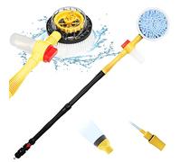 Rotating Car Wash Brush, Car Wash Brush Long Handle,Automatically Foams Car Wash Kit with Car Washing Brush,Pressure Washer Gun and Hose Nozzle for Cars,Yards,Gardens,Pets etc