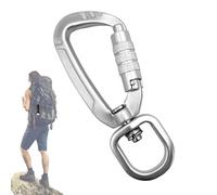 Rotating Carabiner Clip - Secure Lock Fastener, Non Slip Hook | Aluminium 3.9x0.9x9.1cm 24g 4KN Rated Swivel Connector Accessory For Trekking Mountaineering Rucksack Hammock Training Fishing Trip