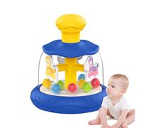 Rotating Cárousel Toy - 15.2x13.3x13.3cm Educational Learning Push and Spin Tоy | Fine Motor Skill Development Interactive Toy for Boys Girls Kids