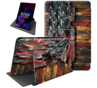 Rotating Case for 6'' Kindle 10th Generation 2019 Release, 360 Degree Rotating Stand Protective Cover for Kindle 10th Gen 2019(NOT Fit Paperwhite/Oasis), with Auto Wake/Sleep, Wooden America Flag