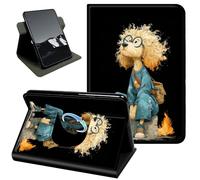 Rotating Case for 6" Kindle 10th Generation (2019 Release),360 Stand Protective Cover Auto Sleep Wake Slim Shell,Lonely Curly-Haired Dog Design