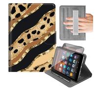 Rotating Case for 6'' Kindle 10th Generation 2019 Release (Model No. J9G29R),Built-in Hand Strap Horizontal & Vertical Stand Cover with Auto Wake/Sleep,Leopard Glitter-2 Design