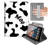 Rotating Case for 6'' Kindle 10th Generation 2019 Release (Model No. J9G29R),Built-in Hand Strap Horizontal & Vertical Stand Cover with Auto Wake/Sleep,Cow Print Black White Design