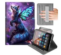 Rotating Case for 6'' Kindle 10th Generation 2019 Release (Model No. J9G29R),Built-in Hand Strap Horizontal & Vertical Stand Cover with Auto Wake/Sleep,Butterfly Wolf Purple Design