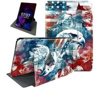 Rotating Case for All-New Kindle Fire 7 Tablet 12th Generation (2022 Release), 360 Degree Rotating Smart Stand Protective Fire 7 Kids Tablet Cover, with Auto Wake/Sleep, Eagle Castle