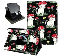 Rotating Case for Amazon Fire HD 8 & 8 Plus Tablet (12th/10th Generation) | 360 Stand Protective Cover Auto Sleep Wake Slim Shell,Red Mushroom Head Cats