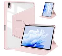Rotating Case for Huawei Honor Pad X9 / X8 PRO 11.5 inch 2023 with Pencil Holder,360 Degree Rotation Protective Stand Smart Tablet Slim Hard Shell Folio Cover Clear Back (Pink)