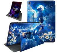 Rotating Case for iPad 10.2 Case for iPad 9th Generation 2021, for iPad 8th Gen Case 2020/iPad 7th Gen 2019, 360 Degree Rotating Smart Stand Fold Case with Auto Wake/Sleep, Lighthouse Flowers