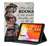 Rotating Case for iPad 10.2 Inch 2021/2020/2019 iPad 9th/8th/7th Generation, Premium Folding Multi-Angle Stand TPU Protective Cover with Auto Wake/Sleep, Book Reading Lover