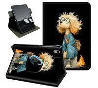 Rotating Case for iPad (A16) 11th Generation 11 Inch 2025,iPad 10th Generation 10.9 Inch 2022,360 Stand Protective Cover Auto Sleep Wake Slim Shell,Lonely Curly-Haired Dog Design