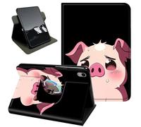 Rotating Case for iPad Air 11-inch M4/M3/M2 (2026/2025/2024),iPad Air 5th/4th Generation 10.9-inch,360 Stand Protective Cover Auto Sleep Wake Slim Shell,Cute Pink Cartoon Pig Design