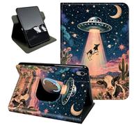 Rotating Case for iPad Air 11-inch M4/M3/M2 (2026/2025/2024),iPad Air 5th/4th Generation 10.9-inch,360 Stand Protective Cover Auto Sleep Wake Slim Shell,UFO Cow Abduction