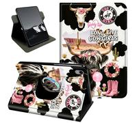 Rotating Case for iPad Air 11-inch M4/M3/M2 (2026/2025/2024),iPad Air 5th/4th Generation 10.9-inch,360 Stand Protective Cover Auto Sleep Wake Slim Shell,Black White Yak Collage Design