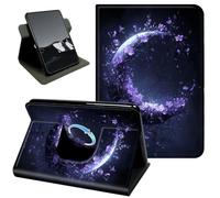 Rotating Case for iPad mini 5/4 7.9 Inch Case (2019/2015) | 360 Stand Protective Cover Auto Sleep Wake Slim Shell,Flowers Crescent Moon